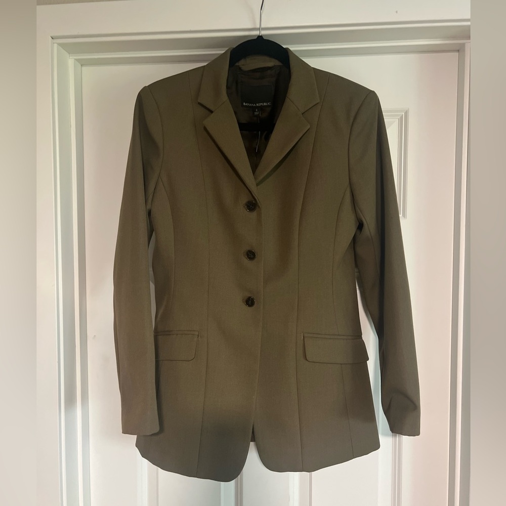 Banana Republic Green Blazer Timeless Professional Style